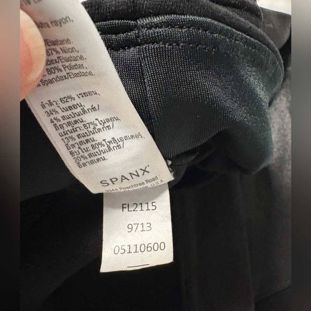 Black Spanx Leggings with Faux Leather Panels - Picture 10 of 10